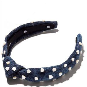 New Lele Sadoughi Denim Heart-Studded Headband KID